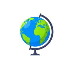Fotobehang 3d earth globe world vector icon. Travel globus cartoon simple illustration geography table desk globeisolated icon. © kolonko