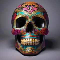 Colorful Mexican Skull for Day of the Dead, Sugar Skull