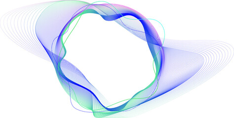 Big data, network connectivity structure, data transfer. Abstract wave figure of colored lines and dots and on white. Copy space