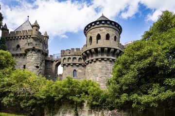 Fototapeta premium A historic castle in the mountain park near Kassel