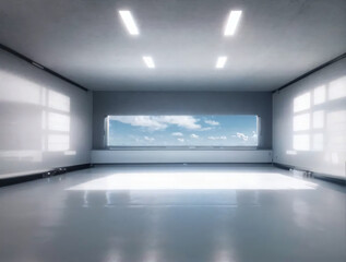 empty room with a window. Created with Generative AI Technology.