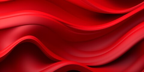 Red Slime Creative Abstract Wavy Texture. Screen Wallpaper. Digiral Art. Abstract Bright Surface Liquid Horizontal Background. Ai Generated Vibrant Texture Pattern.