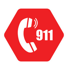 911 emergency call service icon. Vector illustration