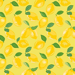 Seamless pattern with lemons. lemon fruits  seamless pattern