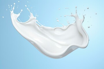 Abstract splash of white milk or yogurt in 3D rendering with clipping path. Generative AI