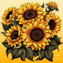 Radiant Sunflower turns their faces to the sun