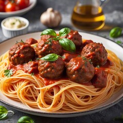Spaghetti with meatballs