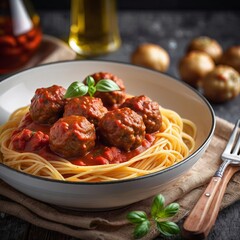 Spaghetti with meatballs