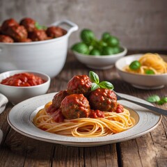 Spaghetti with meatballs