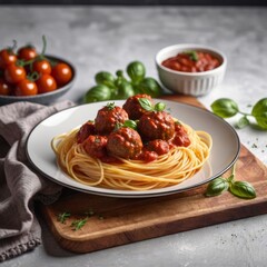 Spaghetti with meatballs