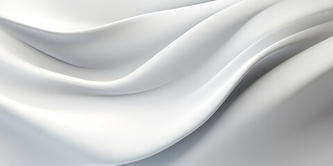 Fototapeta premium White Glossy Surface Creative Abstract Wavy Texture. Screen Wallpaper. Digiral Art. Abstract Bright Surface Liquid Horizontal Background. Ai Generated Vibrant Texture Pattern.