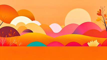 	Autumn abstract illustration in peach colours