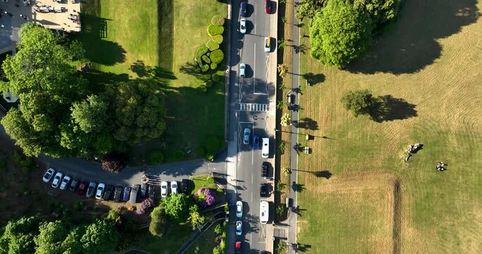  Flying over the road of the resort town of Dunmore East in Ireland 4k