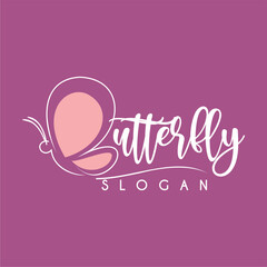 letter and butterfly logo design vector