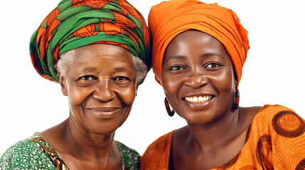 Two West African women, mother and daughter  - obrazy, fototapety, plakaty