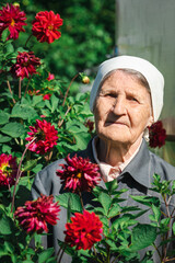 Old lady in flowers