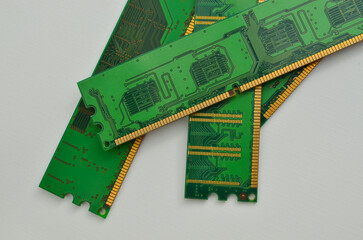 Detail of a high-speed RAM Memory, with a clear background, highlighting the technology's...