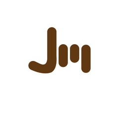 J M letter finger logo vector template