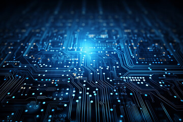 Obraz premium Circuit board electronic chips or electrical line engineering technology concept background
