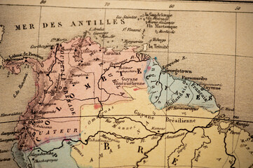 South America, Columbia, Panama, Guyana, Brazil, Amazon River | Atlas Classique circa 1869 | Antique Map 