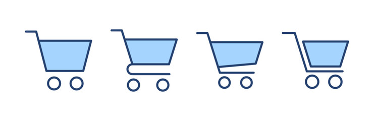 Shopping icon vector. Shopping cart sign and symbol. Trolley icon