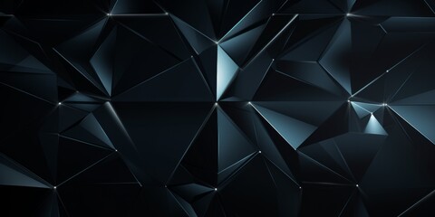 Black Diamond Crystal Creative Abstract Geometric Texture. Screen Wallpaper. Digiral Art. Abstract Bright Surface Geometrical Horizontal Background. Ai Generated Vibrant Texture Pattern.