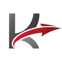 Red and Black Uppercase Letter K Icon with an Arrow