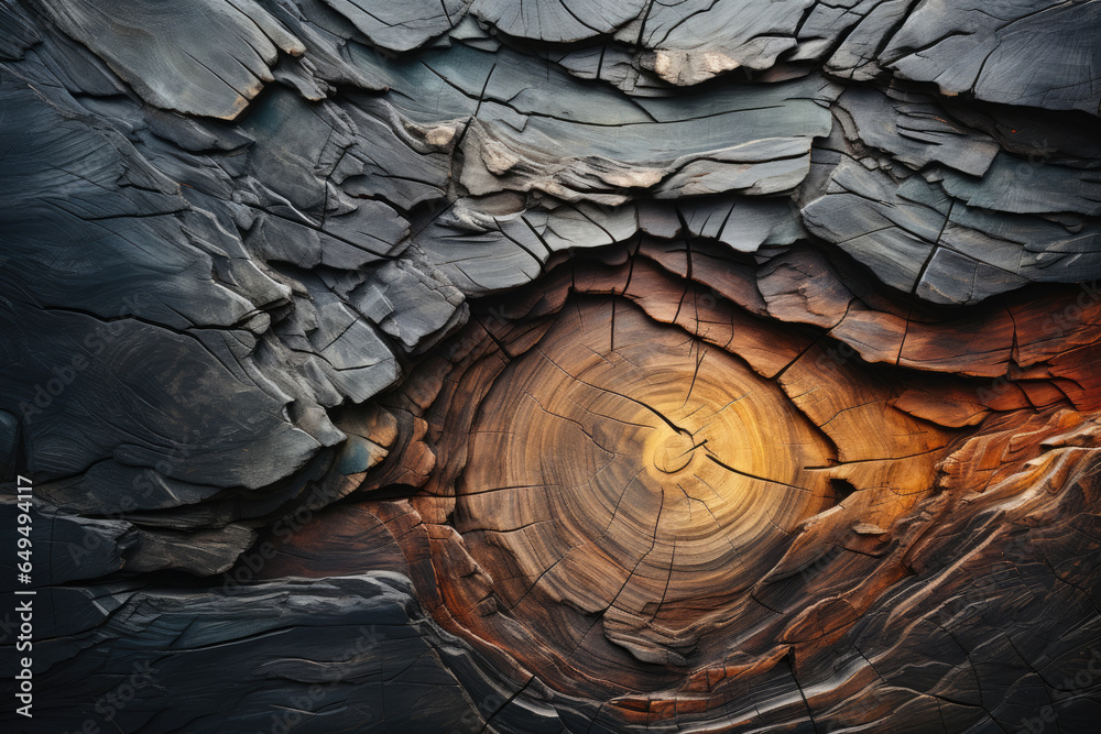 Aufkleber Wooden pattern with layered abstract forms