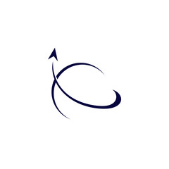 Crescent moon and rocket launch logo design