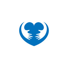 Love hand care logo design