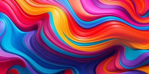 Colorful Slime Creative Abstract Geometric Texture. Screen Wallpaper. Digiral Art. Abstract Bright Surface Geometrical Horizontal Background. Ai Generated Vibrant Texture Pattern.