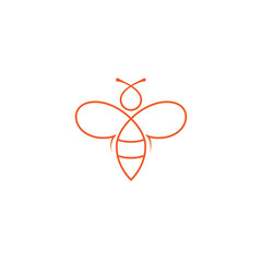 Simple bee line logo design