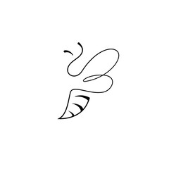 Bee linear style logo design