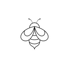Bee line art logo design