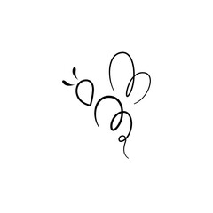 Bee abstract line logo design