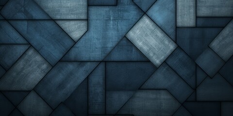 Denim Creative Abstract Geometric Texture. Screen Wallpaper. Digiral Art. Abstract Bright Surface Geometrical Horizontal Background. Ai Generated Vibrant Texture Pattern.