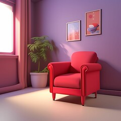 3d render of armchair isolated made with generative ai
