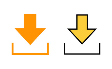 Download icon set for web and mobile app. Download sign and symbol