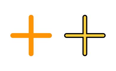 Obraz premium Plus Icon set for web and mobile app. Add plus sign and symbol
