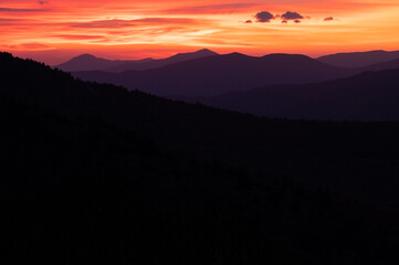 Sunrise Over The Blue Ridge Mountains With Copy Space Below