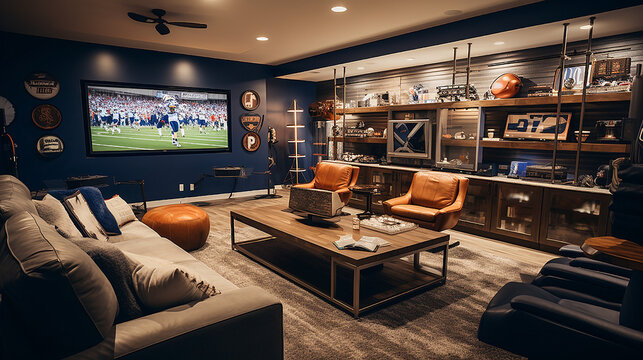 Sports Enthusiast's Getaway: Luxurious Man Cave