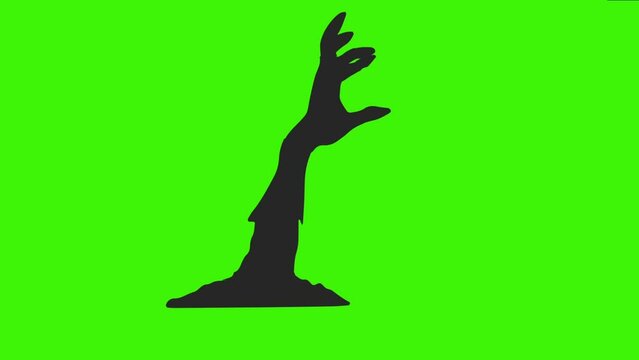 Cartoon Monster Hand Animation on Green Screen with Chroma Key - Halloween Theme