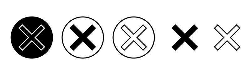 Obraz premium Close icon set illustration. Delete sign and symbol. cross sign