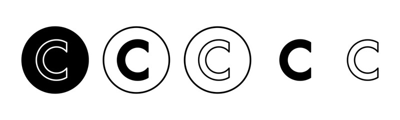 Copyright icon set illustration. copyright sign and symbol