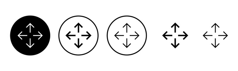 Fullscreen Icon set illustration. Expand to full screen sign and symbol. Arrows symbol