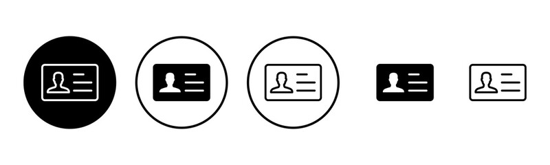 License icon set illustration. ID card icon. driver license, staff identification card