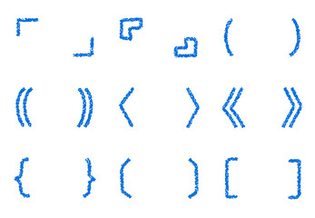 クレヨン素材　手描きの装飾パーツ　カッコセット