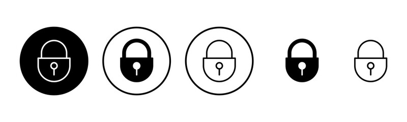 Lock icon set illustration. Padlock sign and symbol. Encryption icon. Security symbol