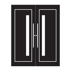 Minimalist wooden door icon