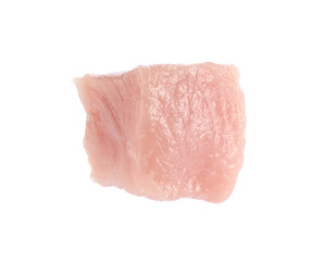 Piece of raw beef meat isolated on white